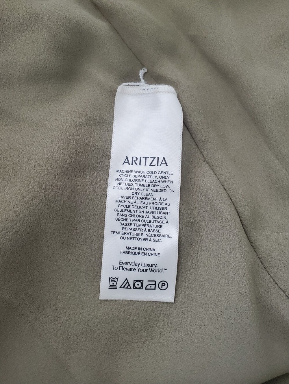 Aritzia Wilfred Nella Smocked Fete Chiffon Tiered Midi Dress Olive Green Medium - Picture 12 of 15